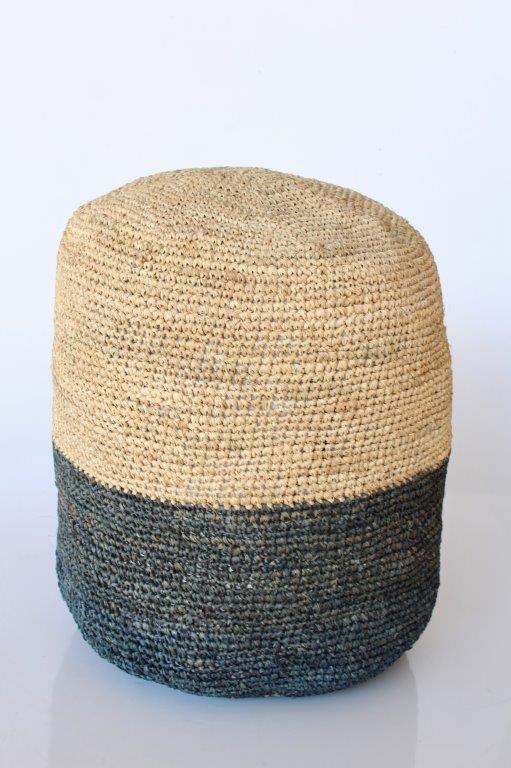 Natural & Black Pouff